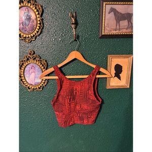 Lululemon Power Pivot Tank Top Size 4 Red Logo Spellout